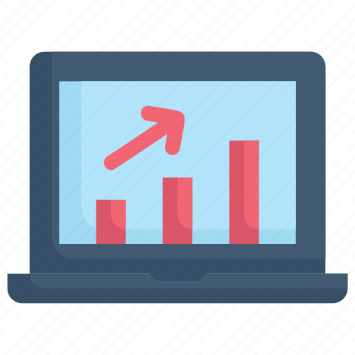 Marketing, growth, business, promotion, laptop, data growth, analytic icon - Download on Iconfinder