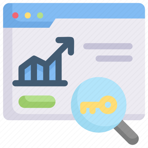 Marketing, growth, business, promotion, searching keyword, website, analytic icon - Download on Iconfinder