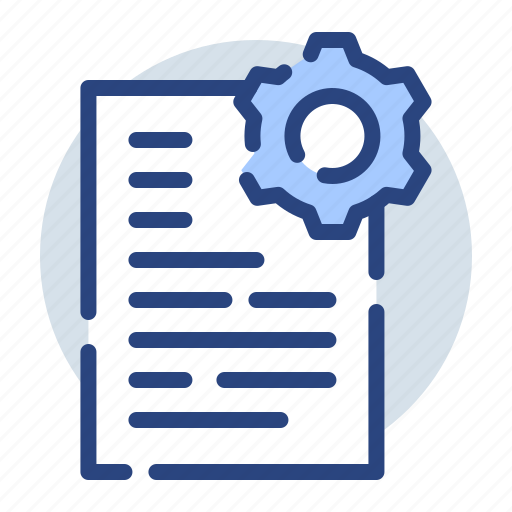 Document, gear, data, files, settings icon - Download on Iconfinder
