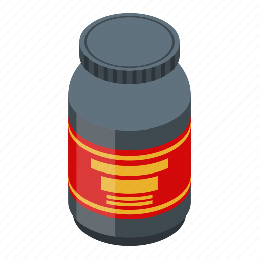 Cartoon, fitness, food, isometric, jar, protein, sport icon - Download on Iconfinder