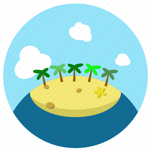 Beach, coconut trees, island, sand, starfish icon - Download on Iconfinder