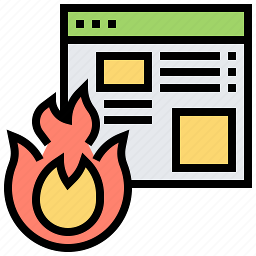 Data, fire, hacking, loss, website icon - Download on Iconfinder