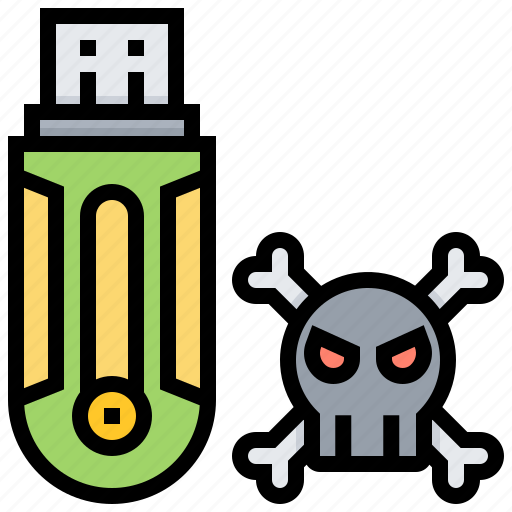 Bone, drive, infected, usb, virus icon - Download on Iconfinder