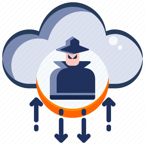 Cloud computing, confidential data, cyber attack, hacker icon - Download on Iconfinder