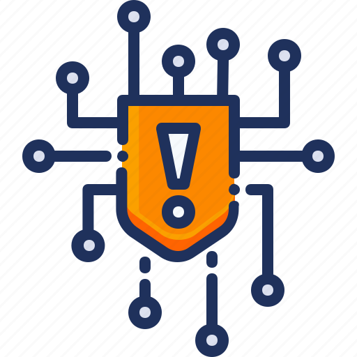 Cyber attack, protection, shield, warning icon - Download on Iconfinder