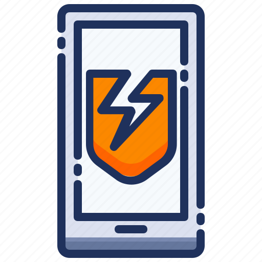 Cyber attack, security, shield, smartphone icon - Download on Iconfinder