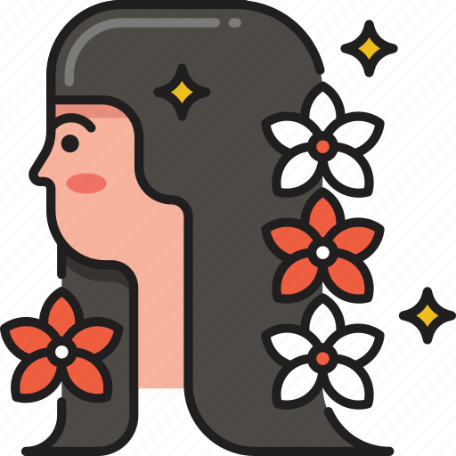 Beauty, fashion, flower, haircut, hairstyle, lady, woman icon - Download on Iconfinder