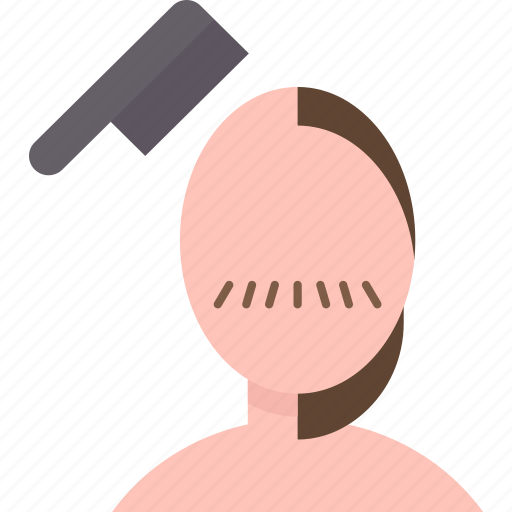 Hair, trimmed, half, transplant, treatment icon - Download on Iconfinder