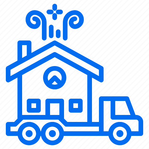 Building, delivery, house, sale, transport, truck icon - Download on Iconfinder