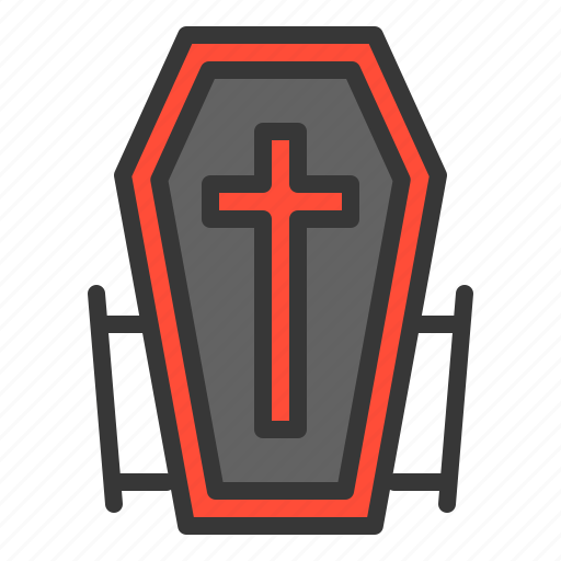 Coffin, cross, death, halloween, horror, scary, spooky icon - Download on Iconfinder
