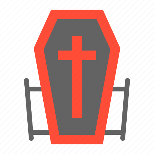 Coffin, cross, death, halloween, horror, scary, spooky icon - Download on Iconfinder