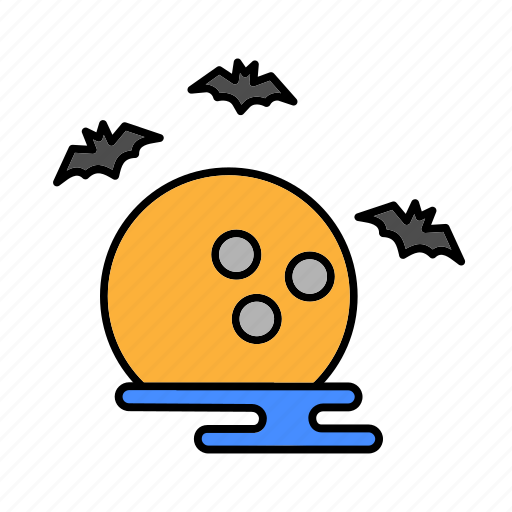 Bat, halloween, moon, night, scary icon - Download on Iconfinder