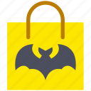 bat, buy, halloween, hand bag, shopper bag, shopping