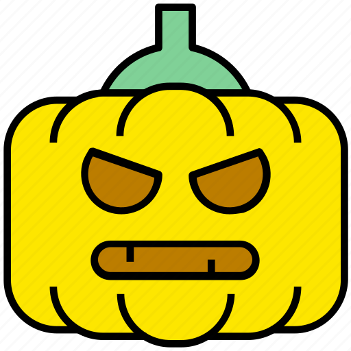 Angry, halloween, horror, pumpkin, scary, vegetable icon - Download on Iconfinder