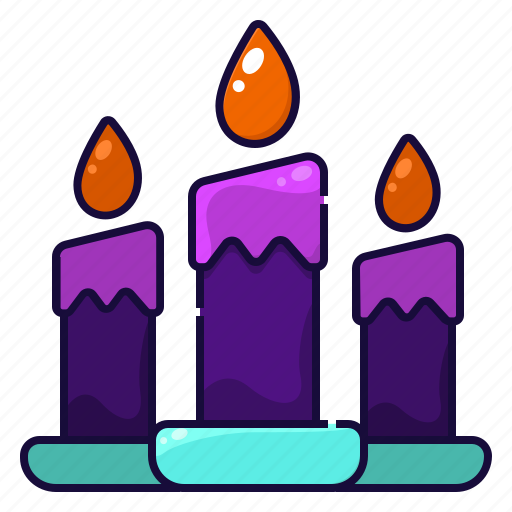 Candle, decoration, fire, flame, halloween, light icon - Download on Iconfinder