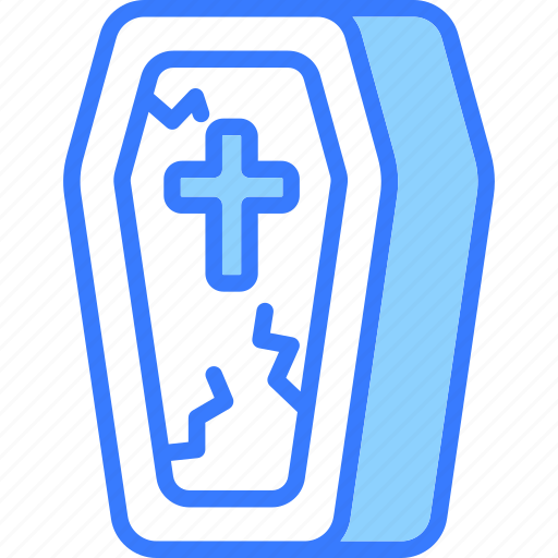 Coffin, death, casket, grave, cross, scary, halloween icon - Download on Iconfinder