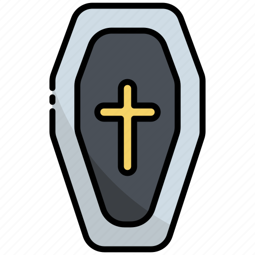 Coffin, halloween, death, rip, grave, cross, die icon - Download on Iconfinder