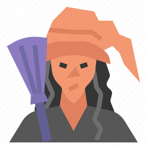 Witch, halloween, scary, magic, broom, sorceress, evil icon - Download on Iconfinder
