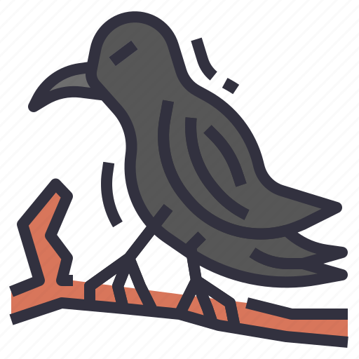 Raven, bird, wildlife, aves, crow, halloween, animal icon - Download on Iconfinder