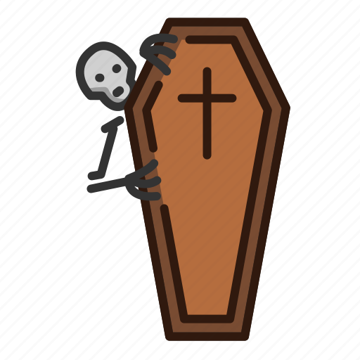 Coffin, halloween, monster, scary, skespooky, skull, death icon - Download on Iconfinder
