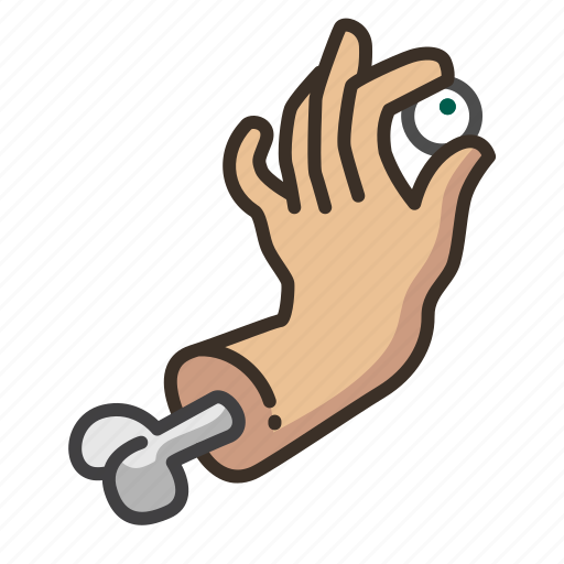 Eye, halloween, hand, horror, scary, spooky, bone icon - Download on Iconfinder