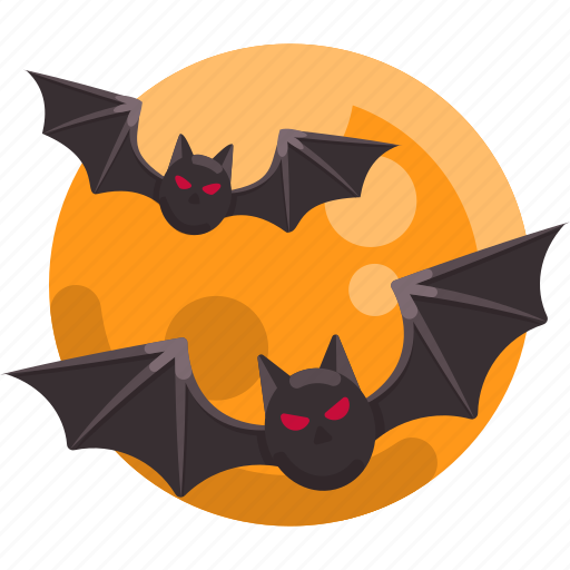 Bat, bats, moon, halloween, spooky, horror, scary icon - Download on Iconfinder