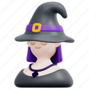 witch, avatar, halloween, woman, magic, user, girl, 3d 