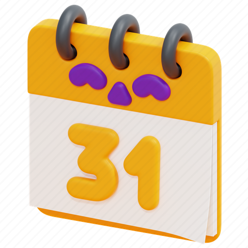 Calendar, halloween, event, day, time, october, date 3D illustration - Download on Iconfinder