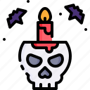 candle, skull, decoration, halloween