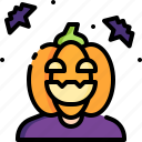 halloween, pumpkin, head, costume