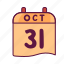 halloween, calendar, date, schedule 