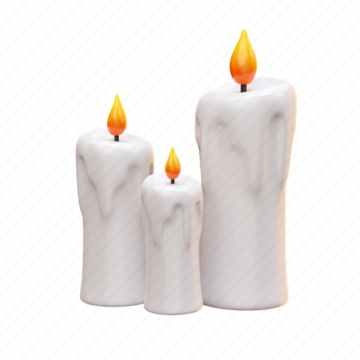 Candle, light, christmas, halloween 3D illustration - Download on Iconfinder