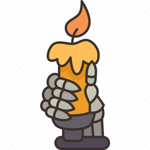 Candle, light, holding, burning, decorated icon - Download on Iconfinder