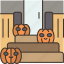 pumpkin, lantern, doorstep, welcome, decoration 