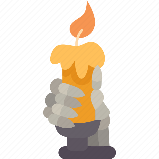 Candle, light, holding, burning, decorated icon - Download on Iconfinder
