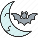 animal, bat, fly, halloween, moon, spooky, vampire