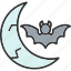 animal, bat, fly, halloween, moon, spooky, vampire 