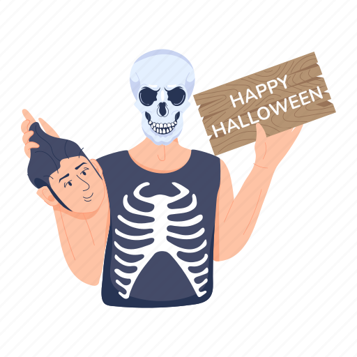 Halloween skeleton, happy halloween, skeleton costume, skeleton outfit, halloween attire icon - Download on Iconfinder