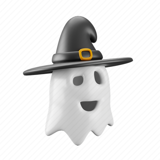 Hat, ghost, halloween 3D illustration - Download on Iconfinder