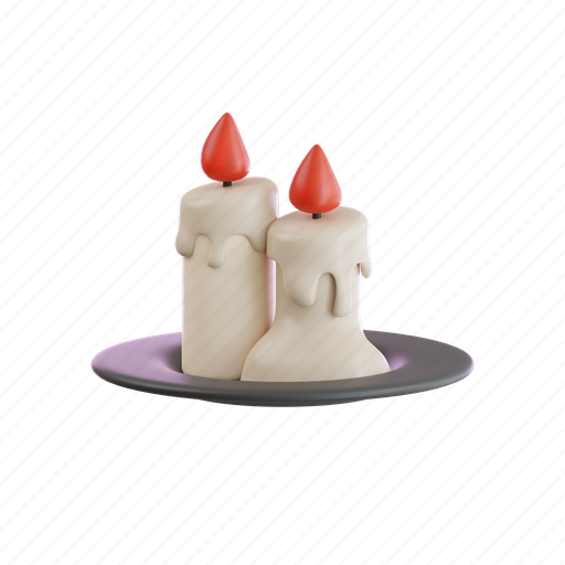 Candle, fire, light, halloween, decoration 3D illustration - Download on Iconfinder
