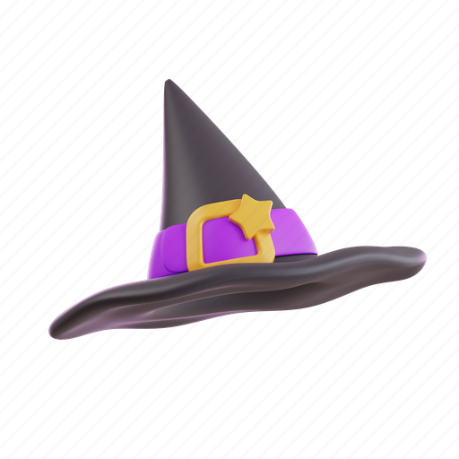 Witch, hat, scary, broom, wizard, magic, party 3D illustration - Download on Iconfinder