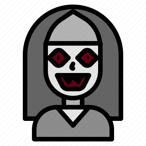 Nun, horror, evil, halloween, avatar icon - Download on Iconfinder