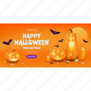 halloween, banner, spooky, pumpkin, horror