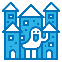 castle, ghost, halloween, house, huanted
