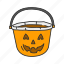 basket, halloween, pumpkin basket, trick or treat 