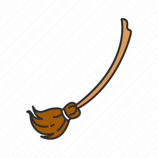 Black magic, broom, broomstick, witch, witch's stick icon - Download on Iconfinder