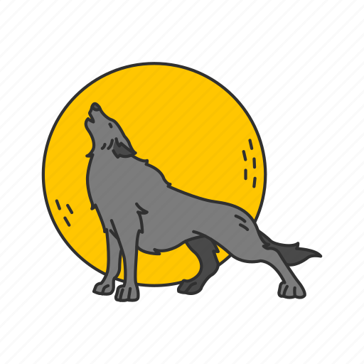 Full moon, howl, moon, wolf icon - Download on Iconfinder