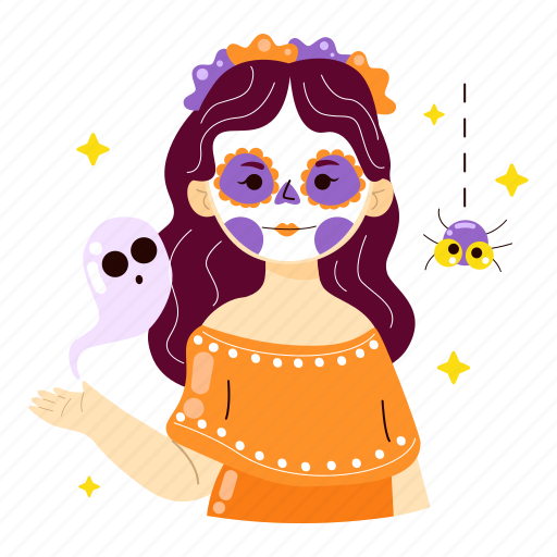Catrina, death, mexico, halloween, halloween party, costume party, character icon - Download on Iconfinder
