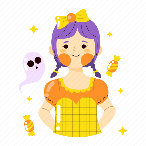 Doll, annabelle, girl, halloween, halloween party, costume party, character icon - Download on Iconfinder