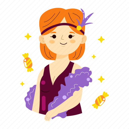 Flapper, lady, women, halloween, halloween party, costume party, character icon - Download on Iconfinder